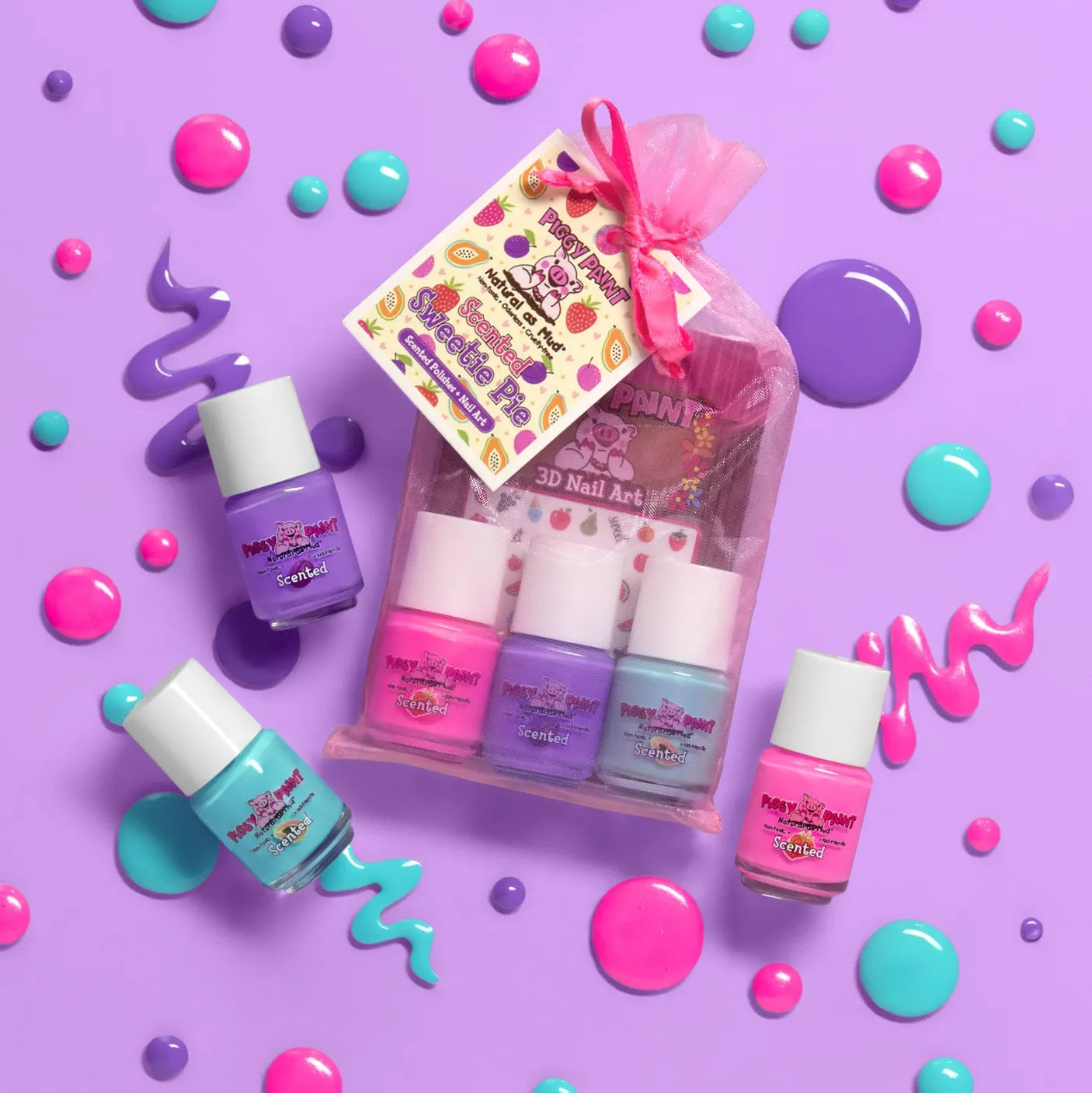 Piggy Paint Scented Sweetie Pie neglelak 3 x 7,4 ml duft