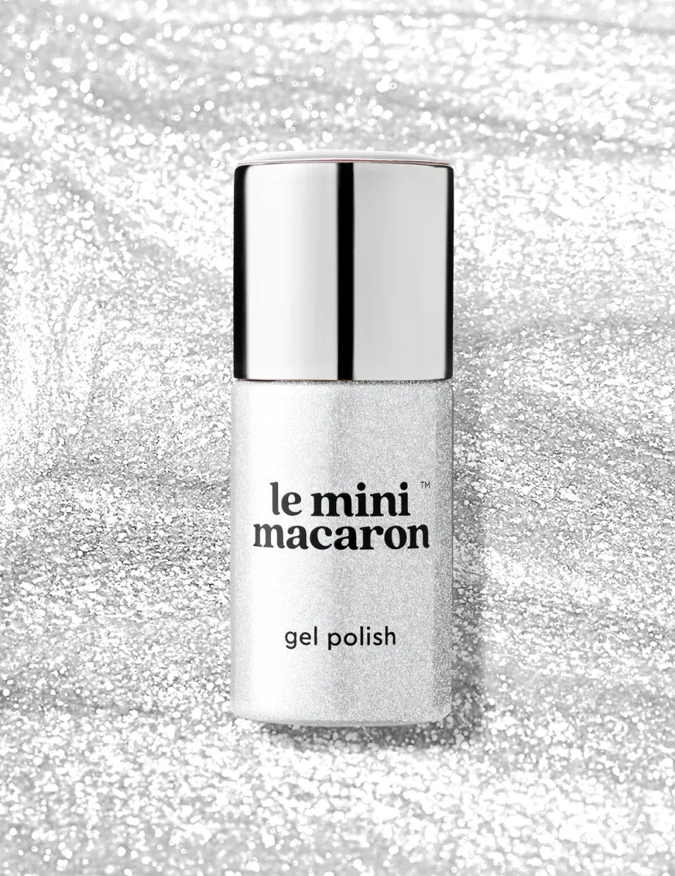Le Mini Macaron Frosted gellak 8,5 ml sølv glimmer