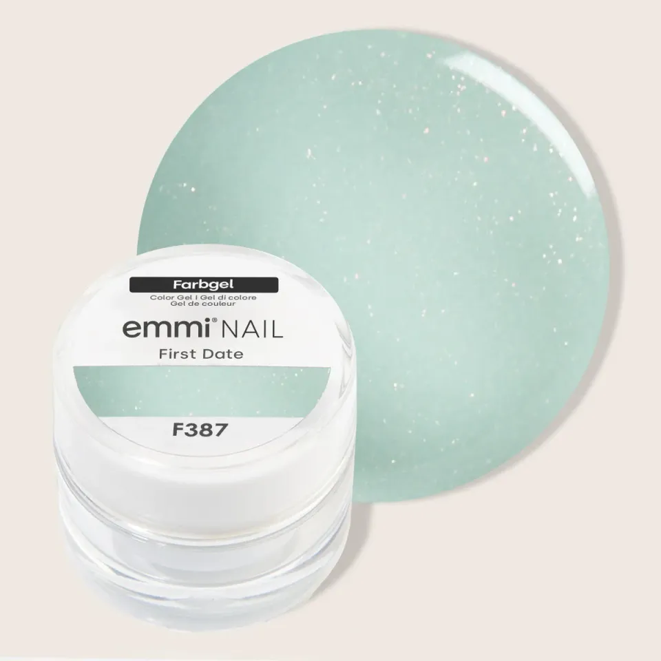 Emmi-Nail First Date F387 farvegel 5ml mint glitter