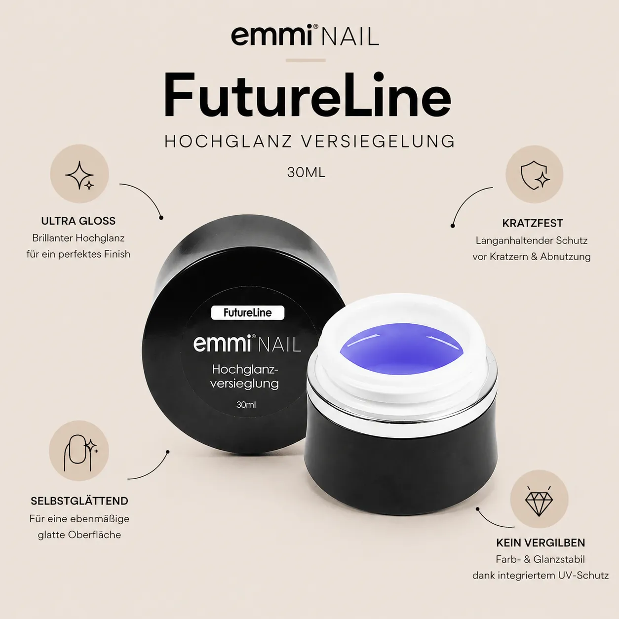 Emmi-Nail Futureline forseglingsgel højglans