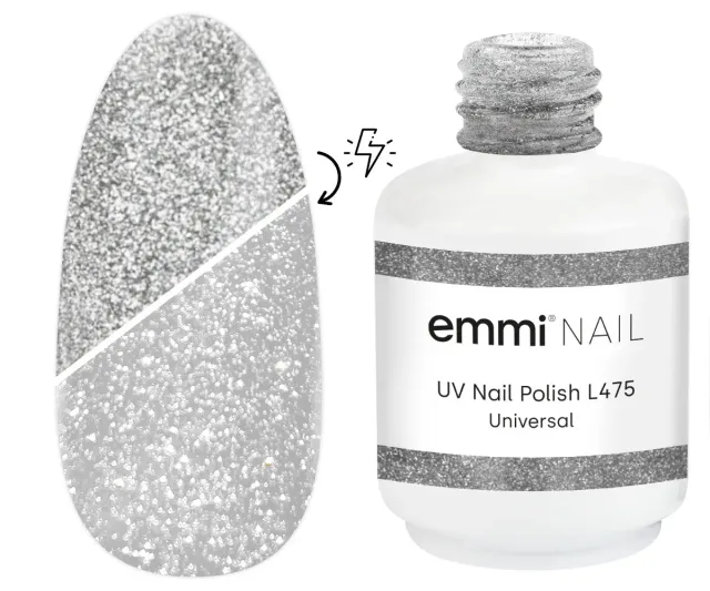 Emmi-Nail Universal L475 UV-lak 15ml sølv glitter