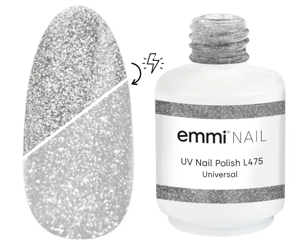 Emmi-Nail Universal L475 UV-lak 15ml sølv glitter