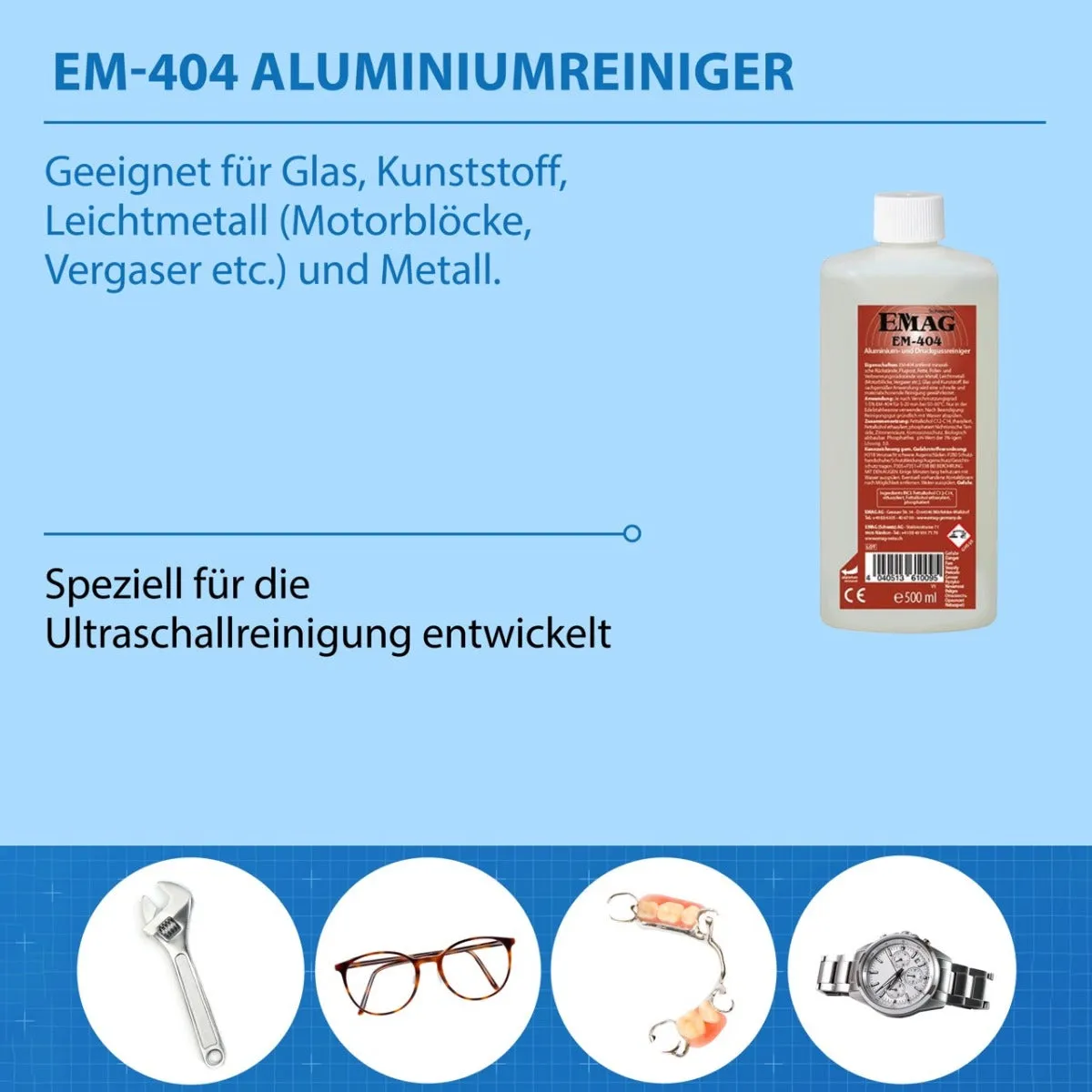 Emmi-Nail EM-404 rensevæske 500 ml til ultralyd