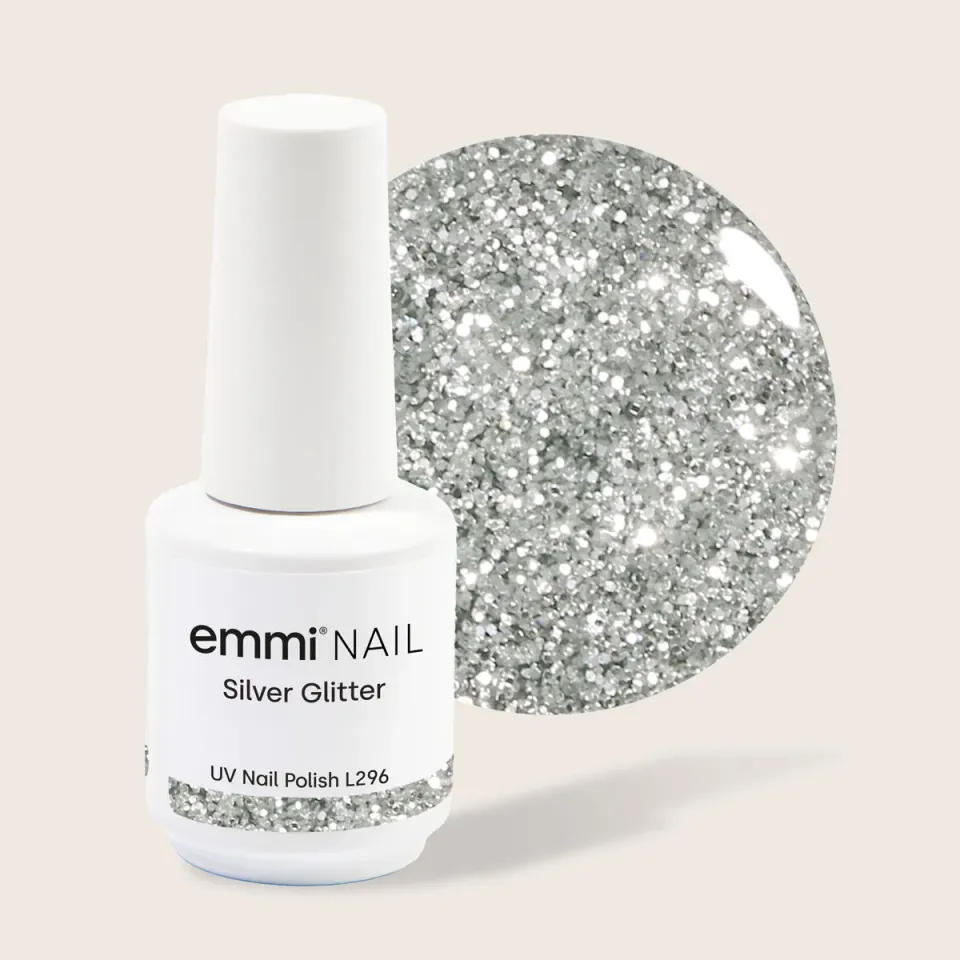 Emmi Shellac Silver Glitter L296 UV-lak sølv 15 ml