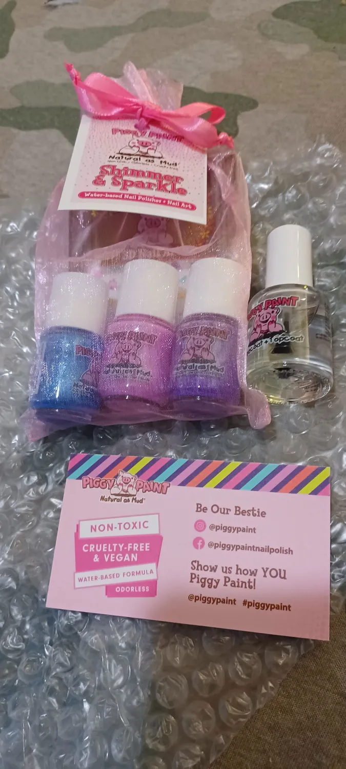 Piggy Paint Shimmer & Sparkle neglelak sæt 3 stk børn
