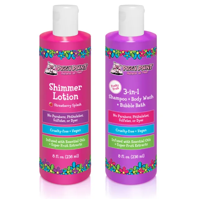 Piggy Paint Shimmer Lotion og 3-i-1 bundle jordbær