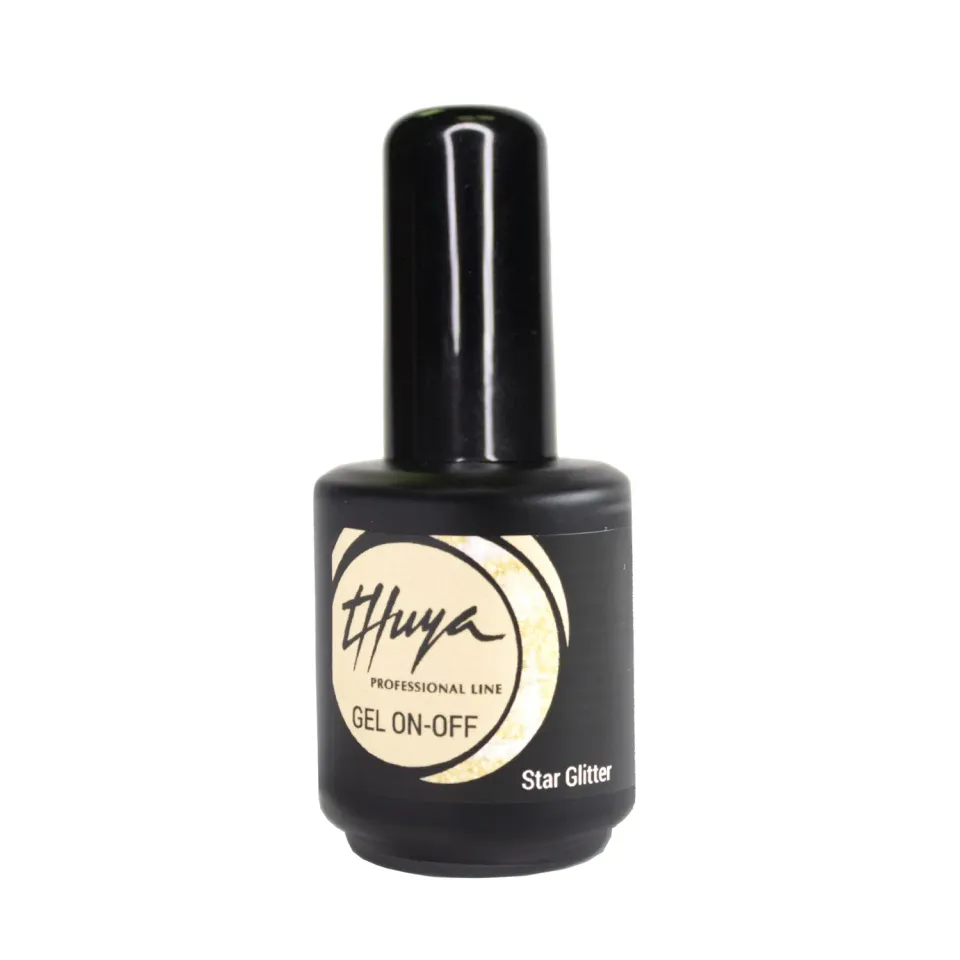 Evolution Gel On-Off Star Glitter gellak guld glitter