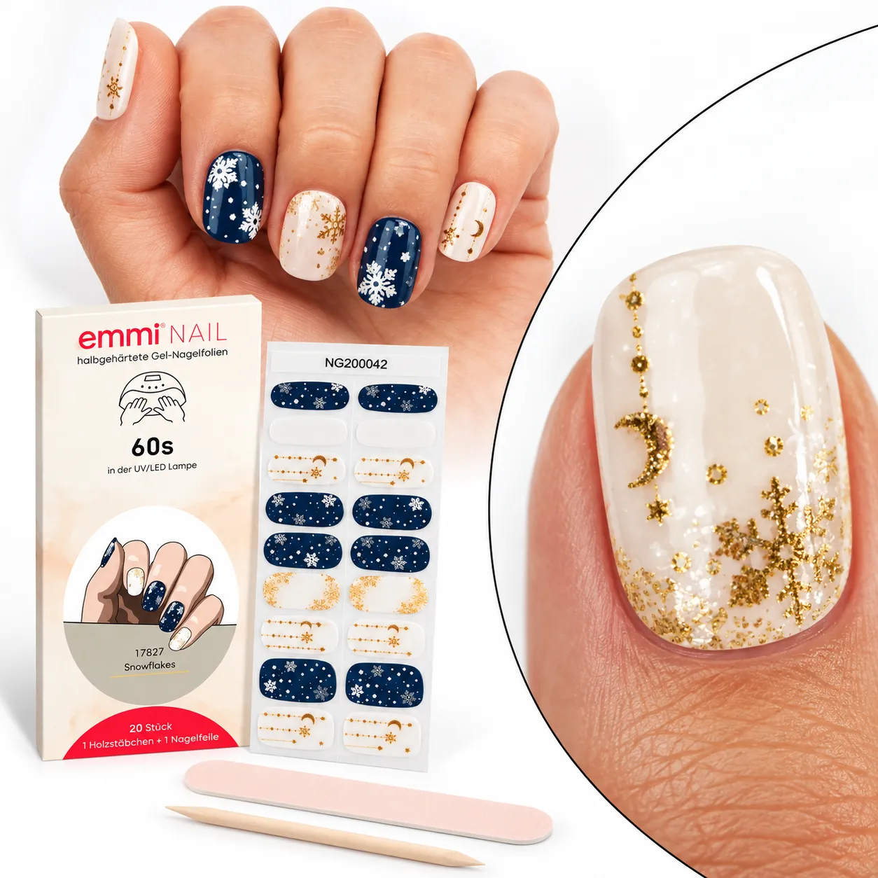 Emmi-Nail Gel Nagelfolien wraps 20 stk