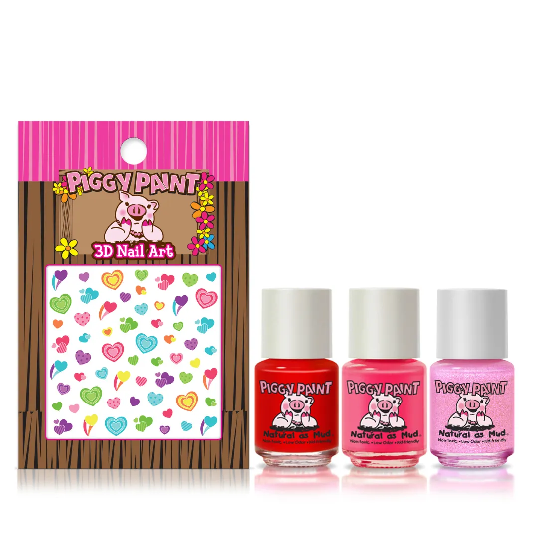 Piggy Paint All the Heart Eyes neglelak gavesæt 3 stk