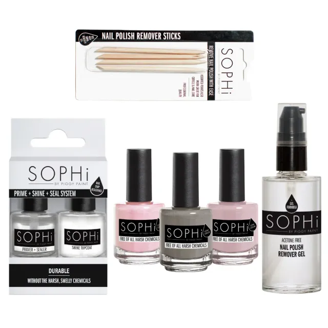 Piggy Paint SOPHi Casually Cashmere neglelak sæt 7 dele lugtfri
