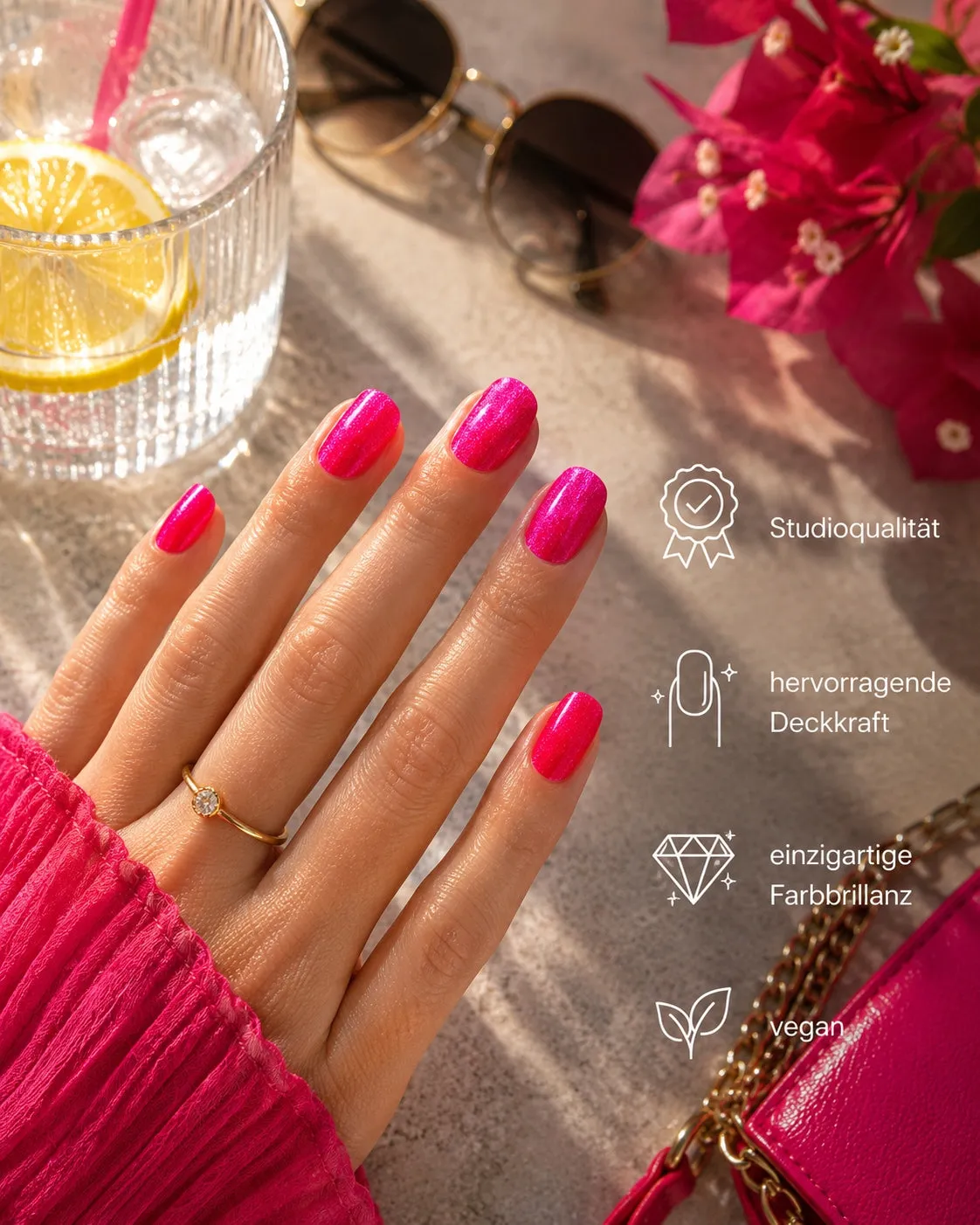 Emmi-Nail Hot Neon Pink F134 farvegel 5 ml vegansk