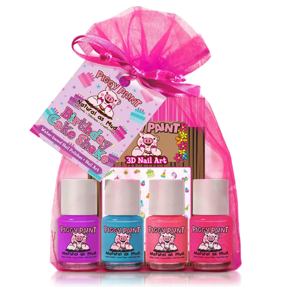 Piggy Paint Birthday Cake Shake neglelak gavesæt 4 stk