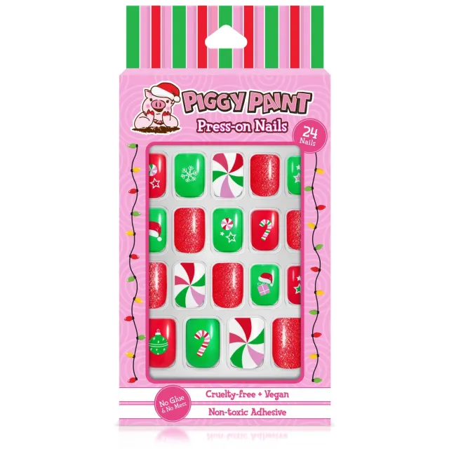 Piggy Paint Merry Mistletoe kunstige negle 24 stk børn