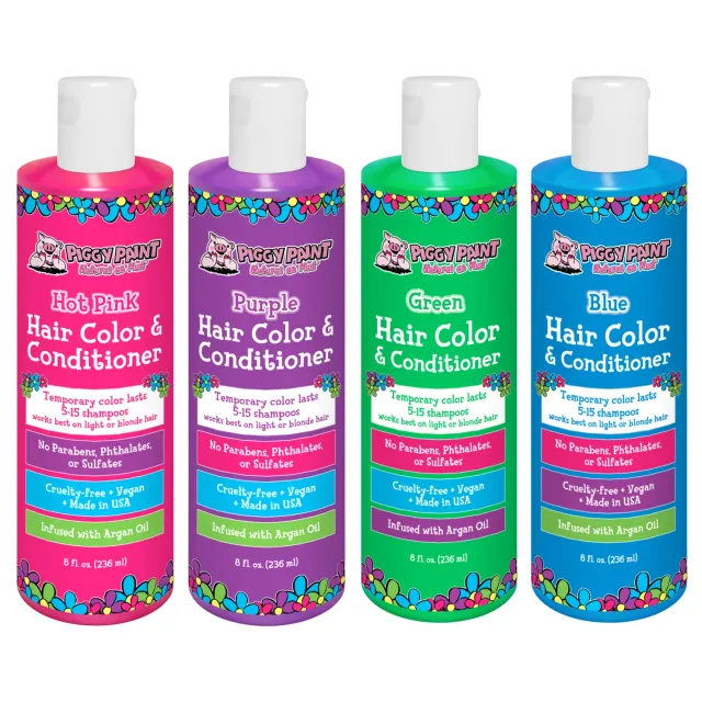 Piggy Paint Rainbow Hair Color hårfarve 4-pak balsam