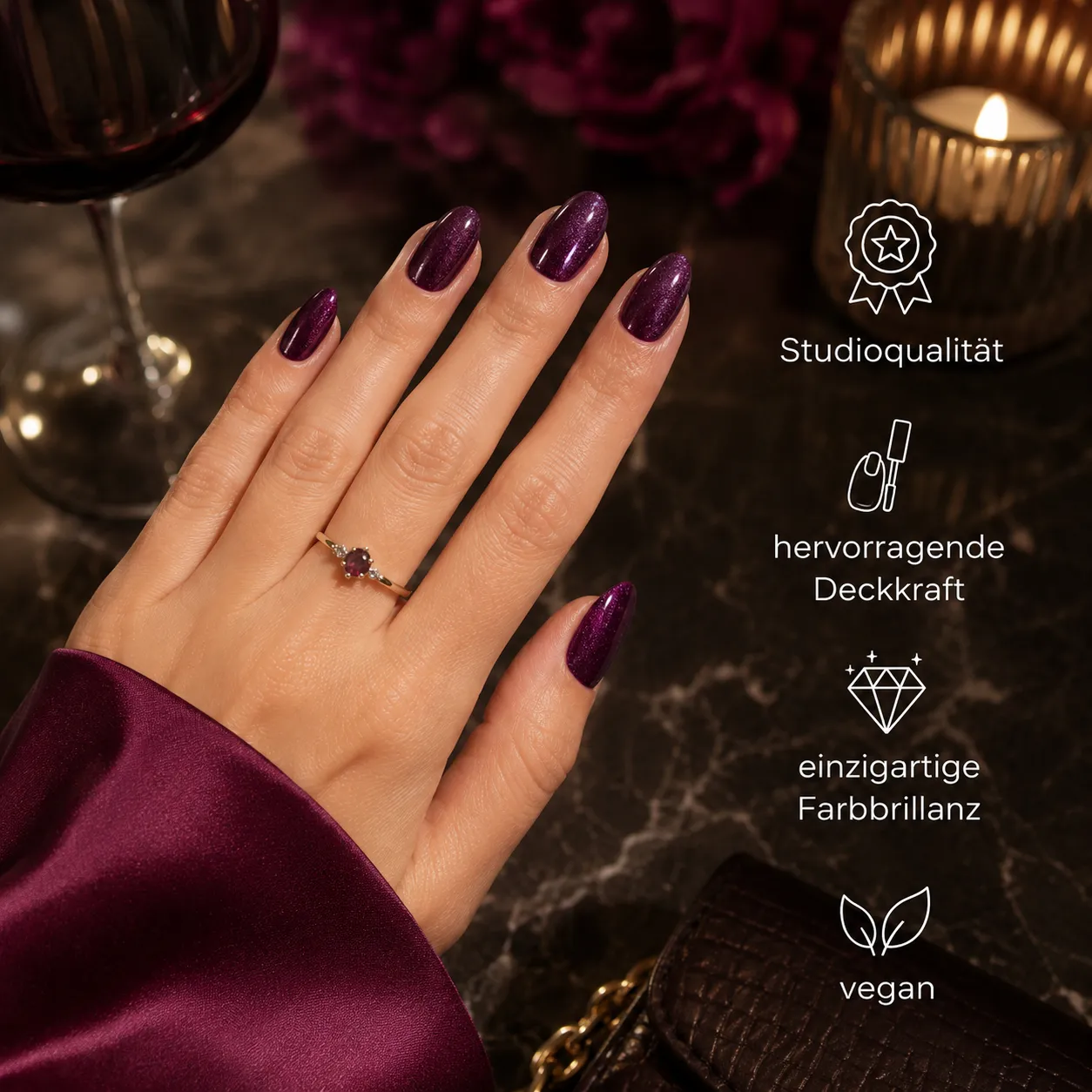 Emmi-Nail Chrisma Shine F181 farvegel 5 ml brombærglitter