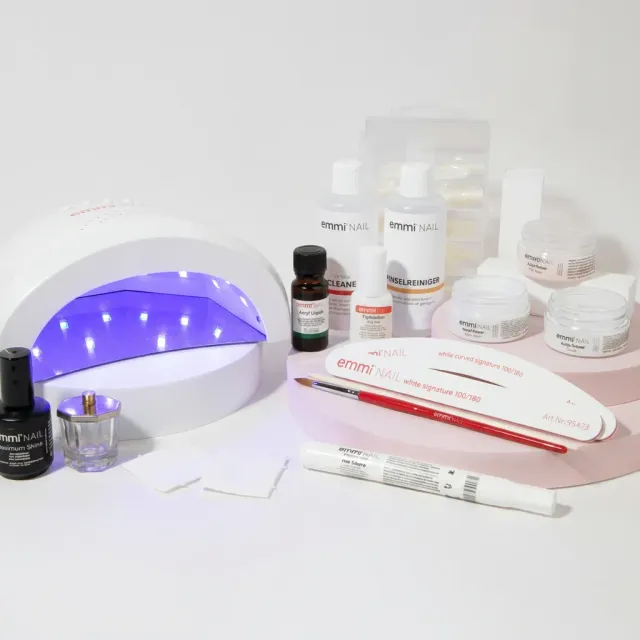 Emmi-Nail Acryl Galaxy startsæt 17 dele med lampe