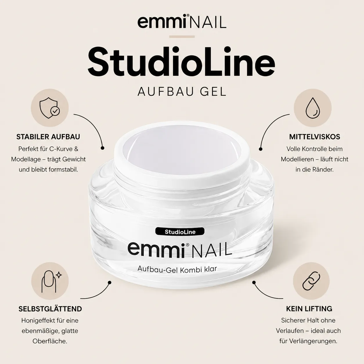 Emmi-Nail Studioline Aufbau-Gel Kombi opbygningsgel klar