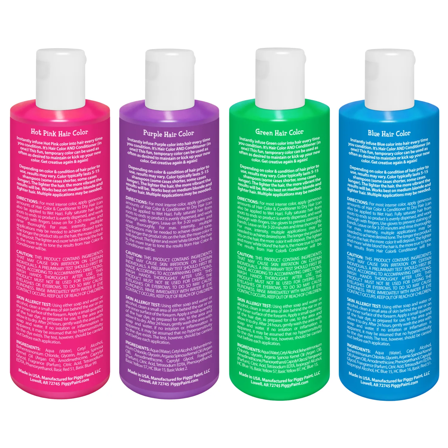 Piggy Paint Rainbow Hair Color hårfarve 4-pak balsam