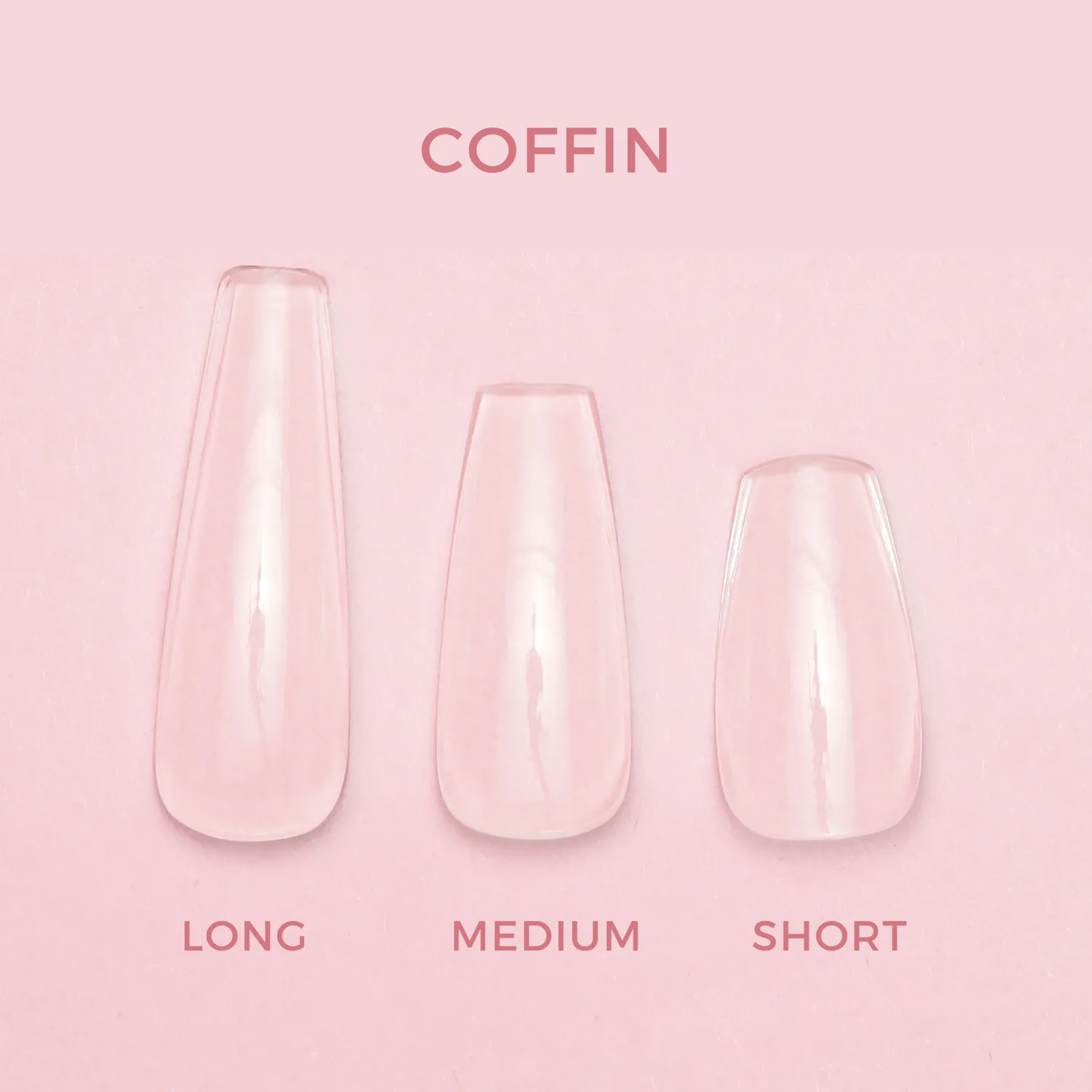 The Gel Collection Press On Tipper negletipper Coffin Short 600 stk