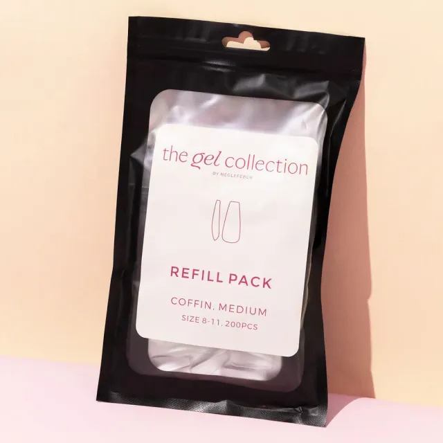 The Gel Collection Soft Gel Press On Tipper Coffin Medium 200 stk