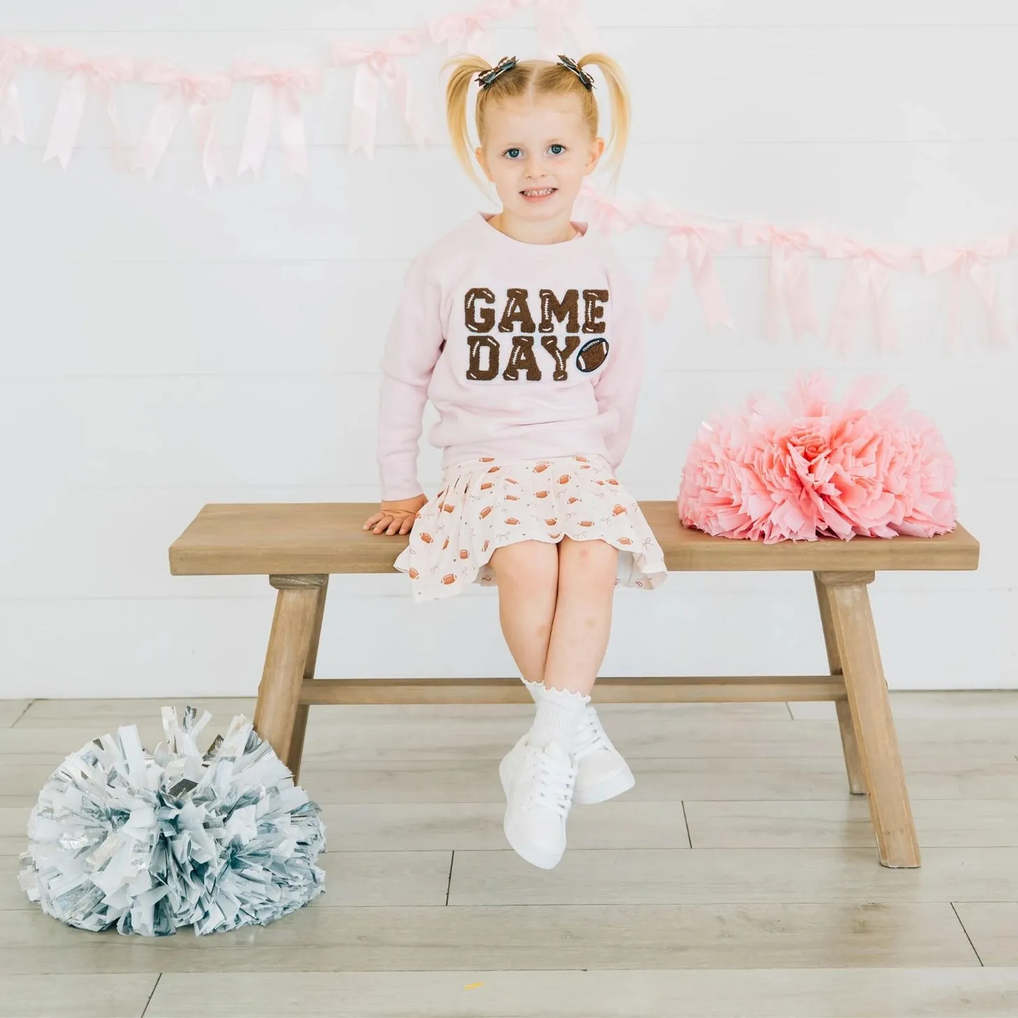Piggy Paint Game Day Glitter Bow Clip Set hårespænder football 2 stk.