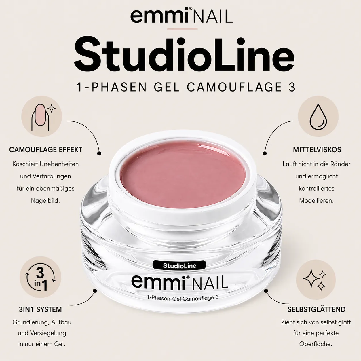 Emmi-Nail Studioline 1-fasegel Camouflage neglegel