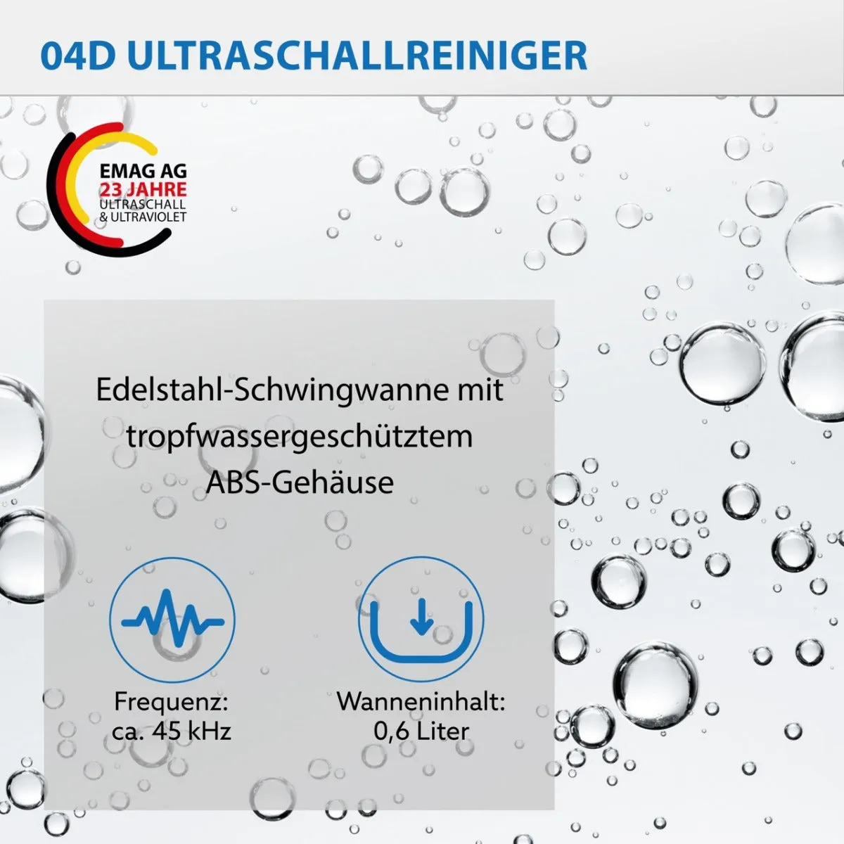 Emmi-Nail Emmi-04D ultralydsrenser 0,6 liter med timer