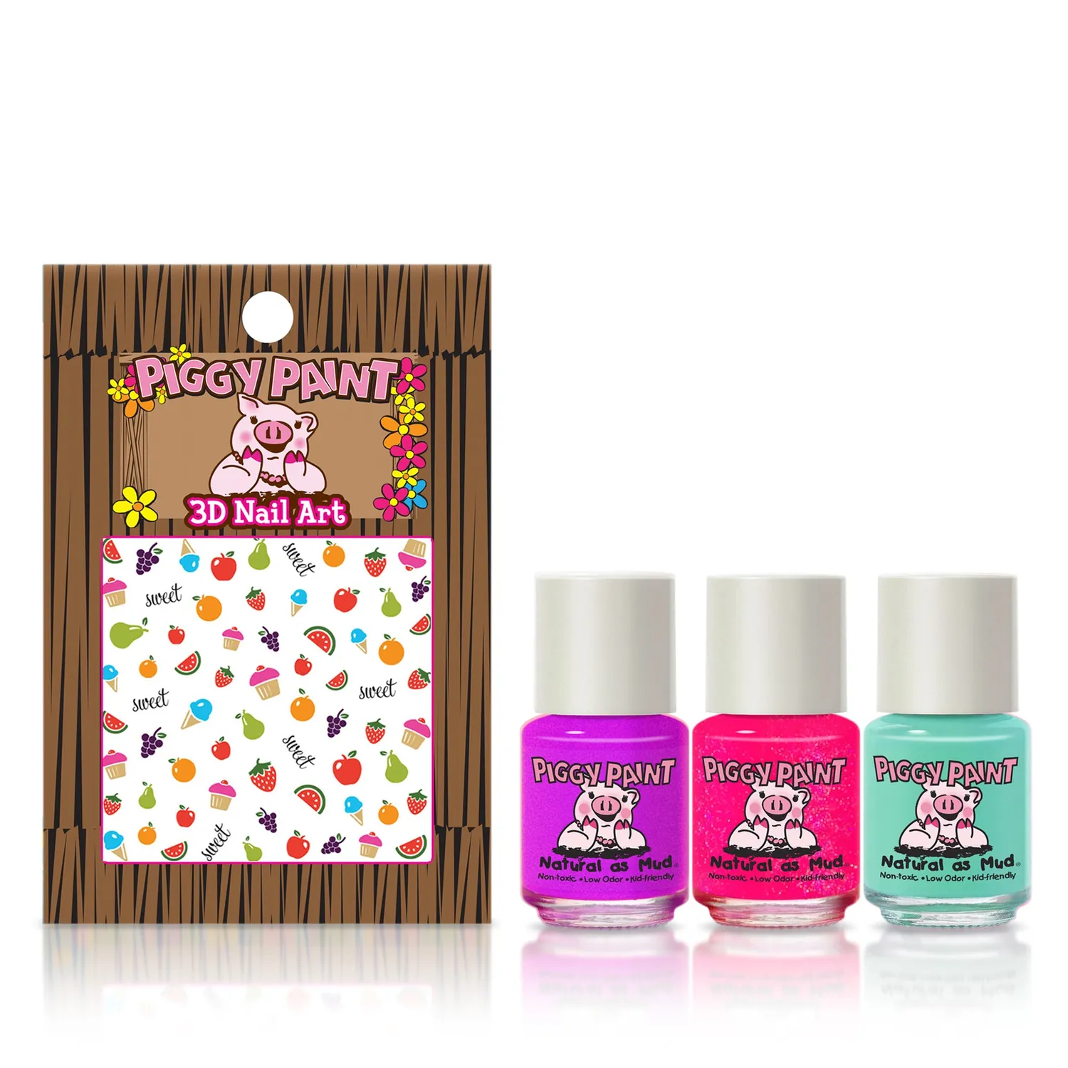 Piggy Paint Happy Vibes Only Set neglelaksæt med truckerhat