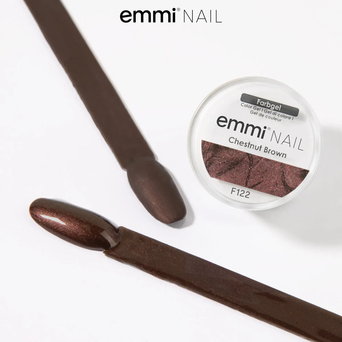 Emmi-Nail farvegel F122 Chestnut Brown 5 ml metallic