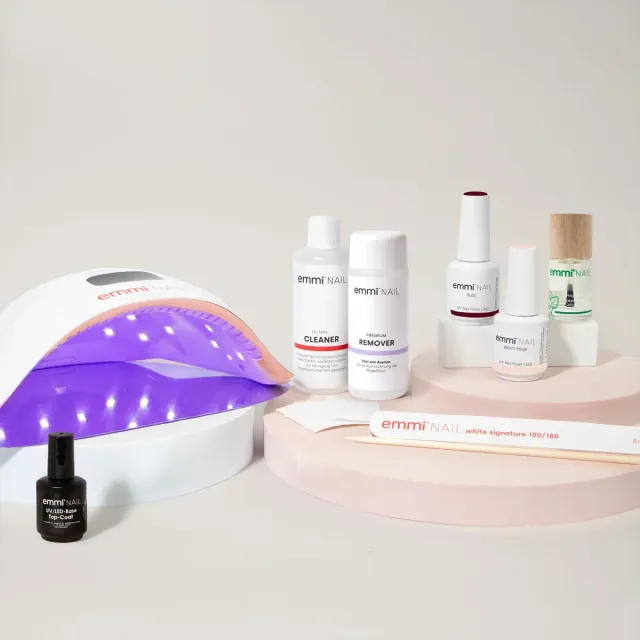 Emmi-Nail Starter Set shellaksæt med LED-lampe