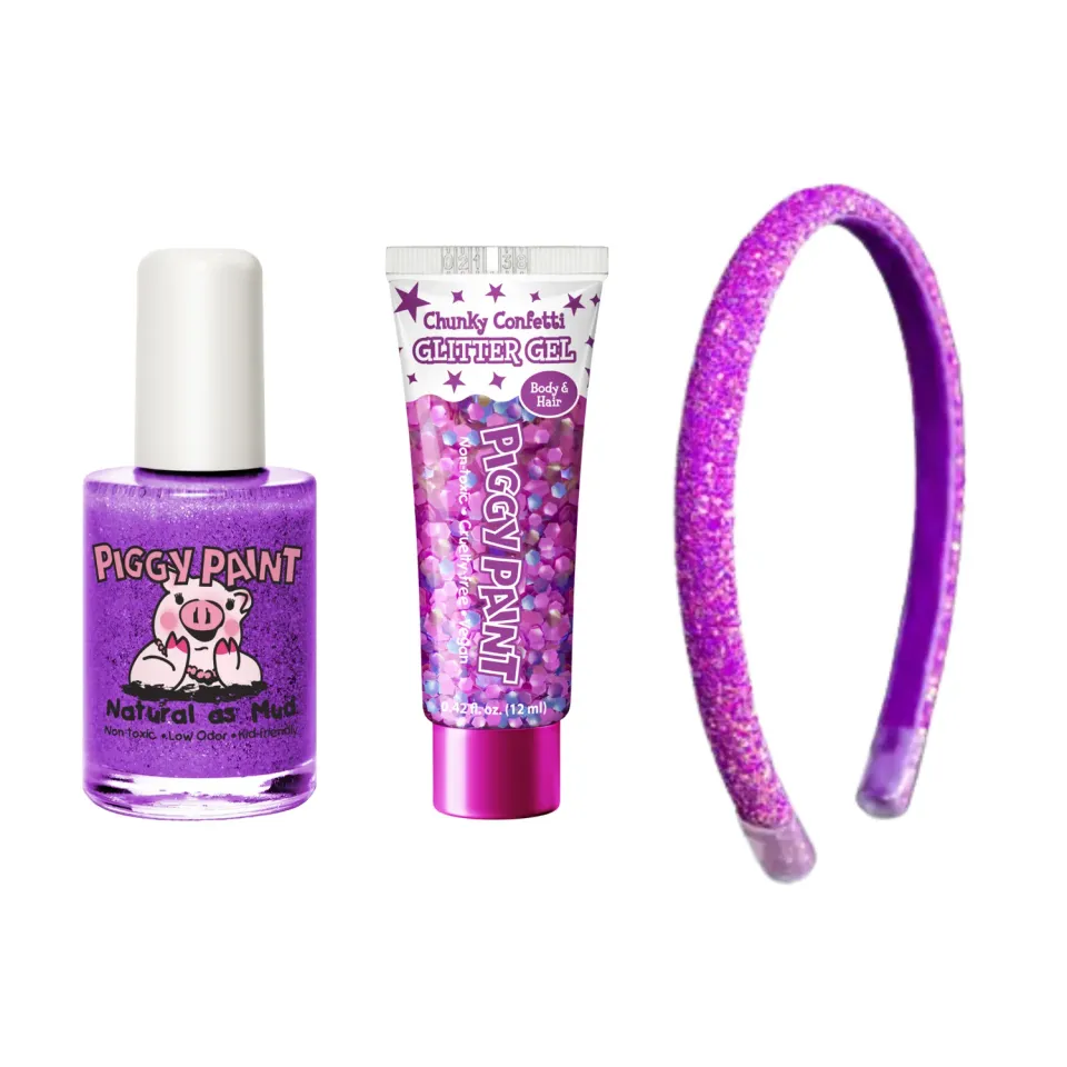 Piggy Paint Pretty in Purple neglelak sæt lilla glimmer børn