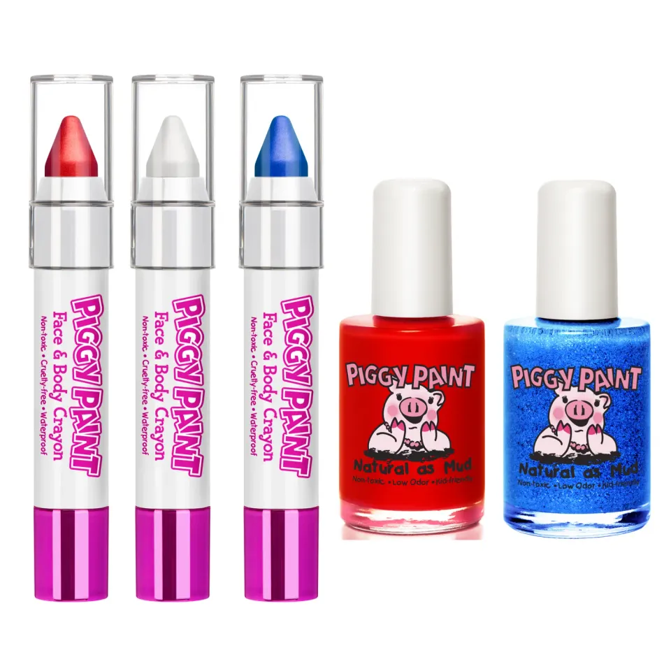 Piggy Paint Firework Fun Bundle neglelaksæt med ansigtskridt