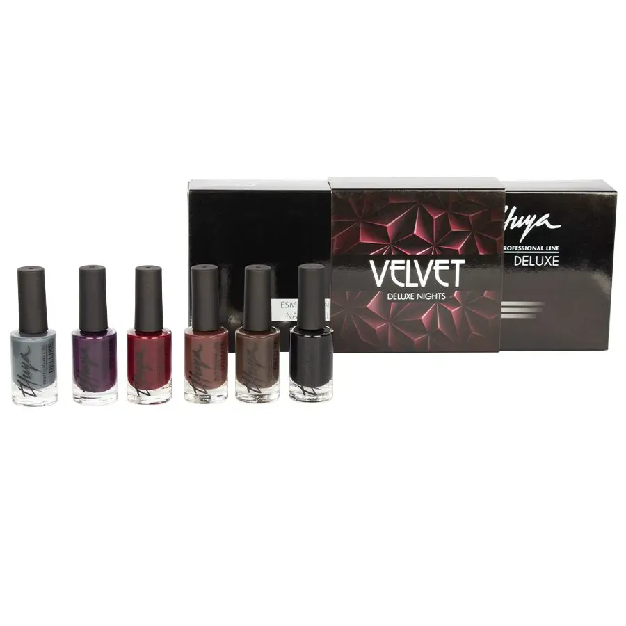 Evolution Gel Velvet Deluxe Glaze neglelak 6 stk mørke
