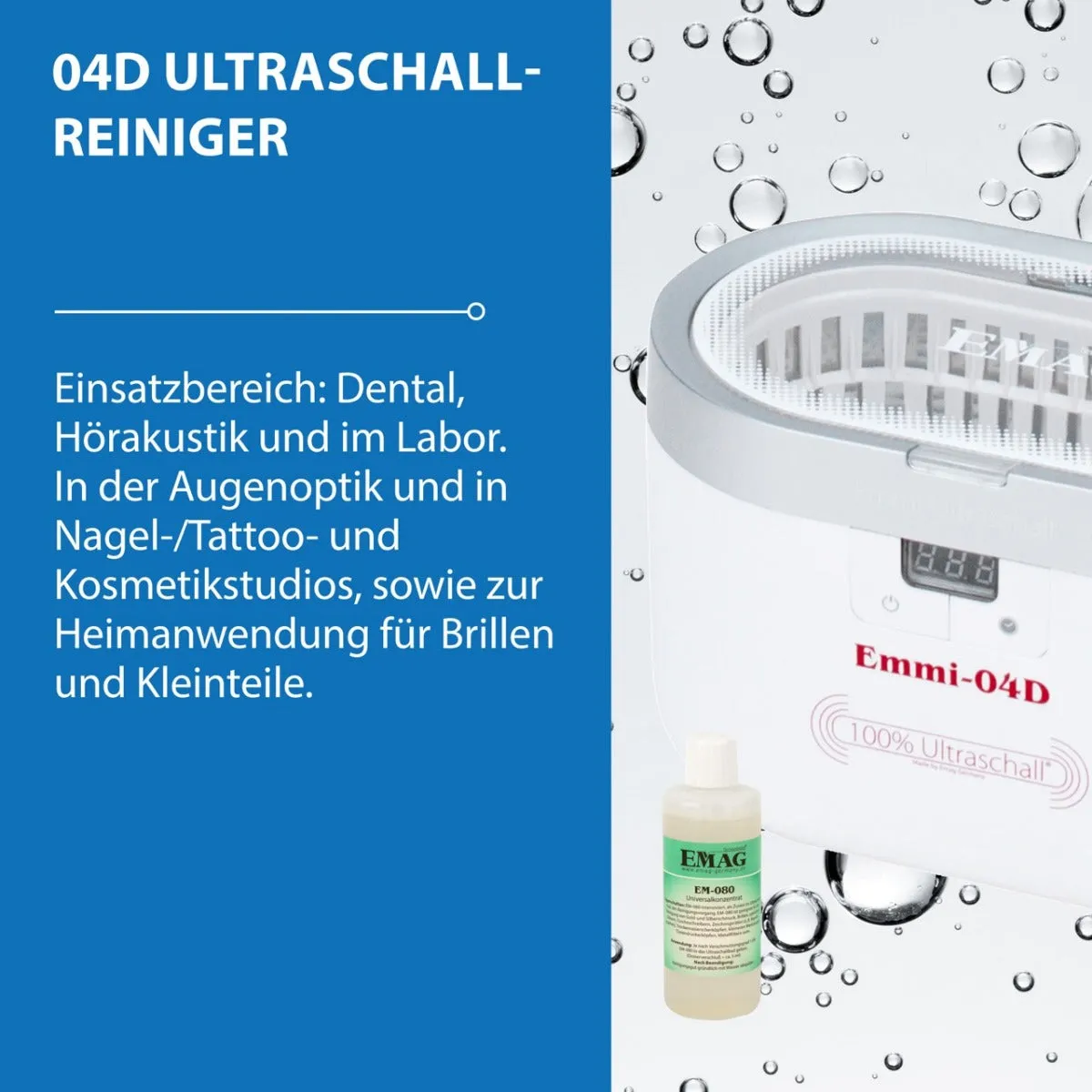 Emmi-Nail Emmi-04D ultralydsrenser 0,6 liter med timer