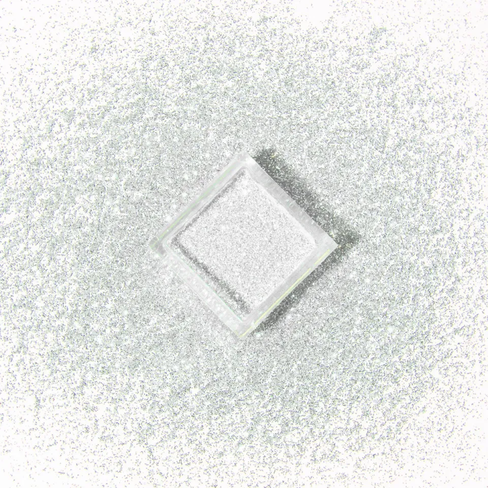 Emmi-Nail Bio glitterpulver hvid bionedbrydelig PLA