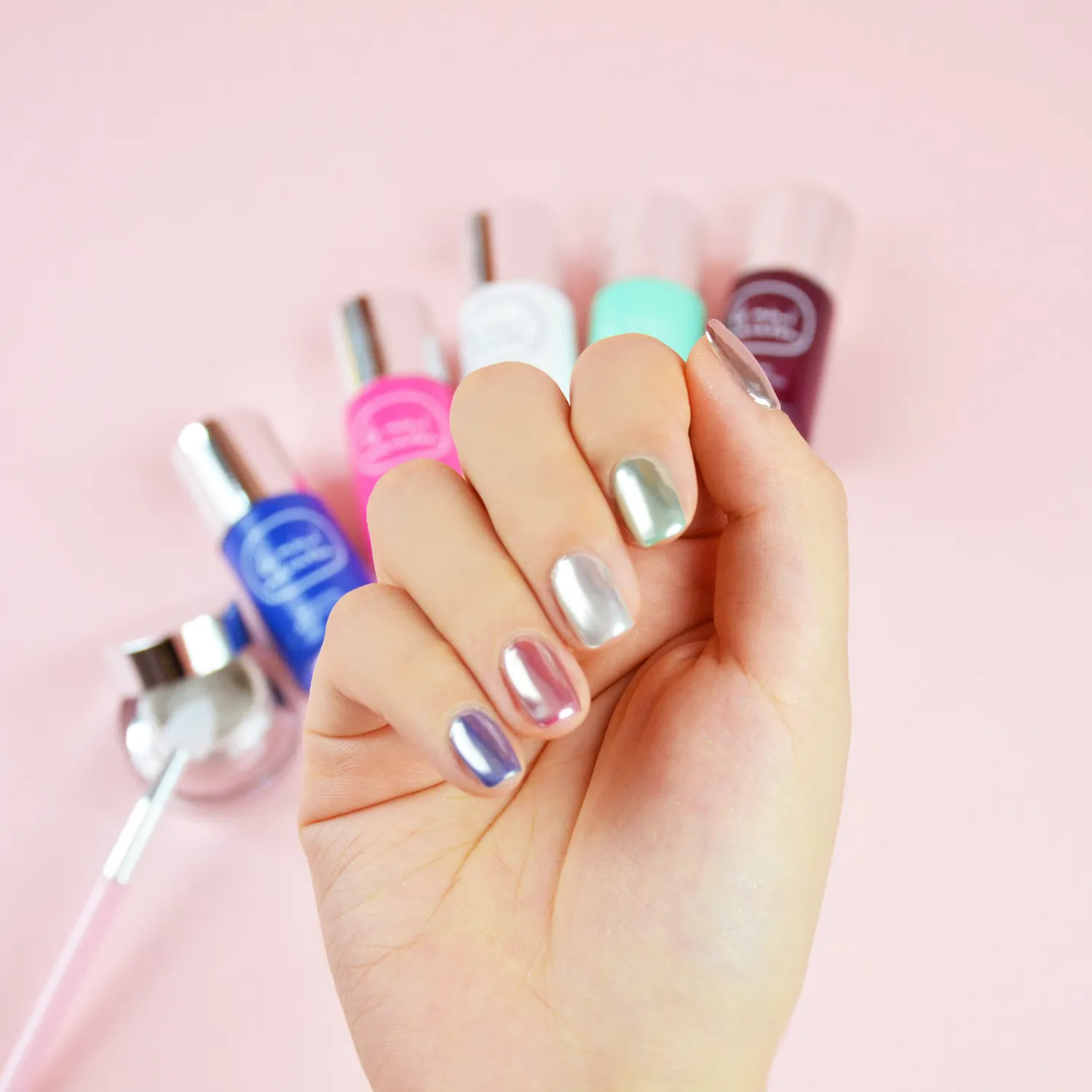 Le Mini Macaron Le Métallique chrome sæt 5 ml sølv