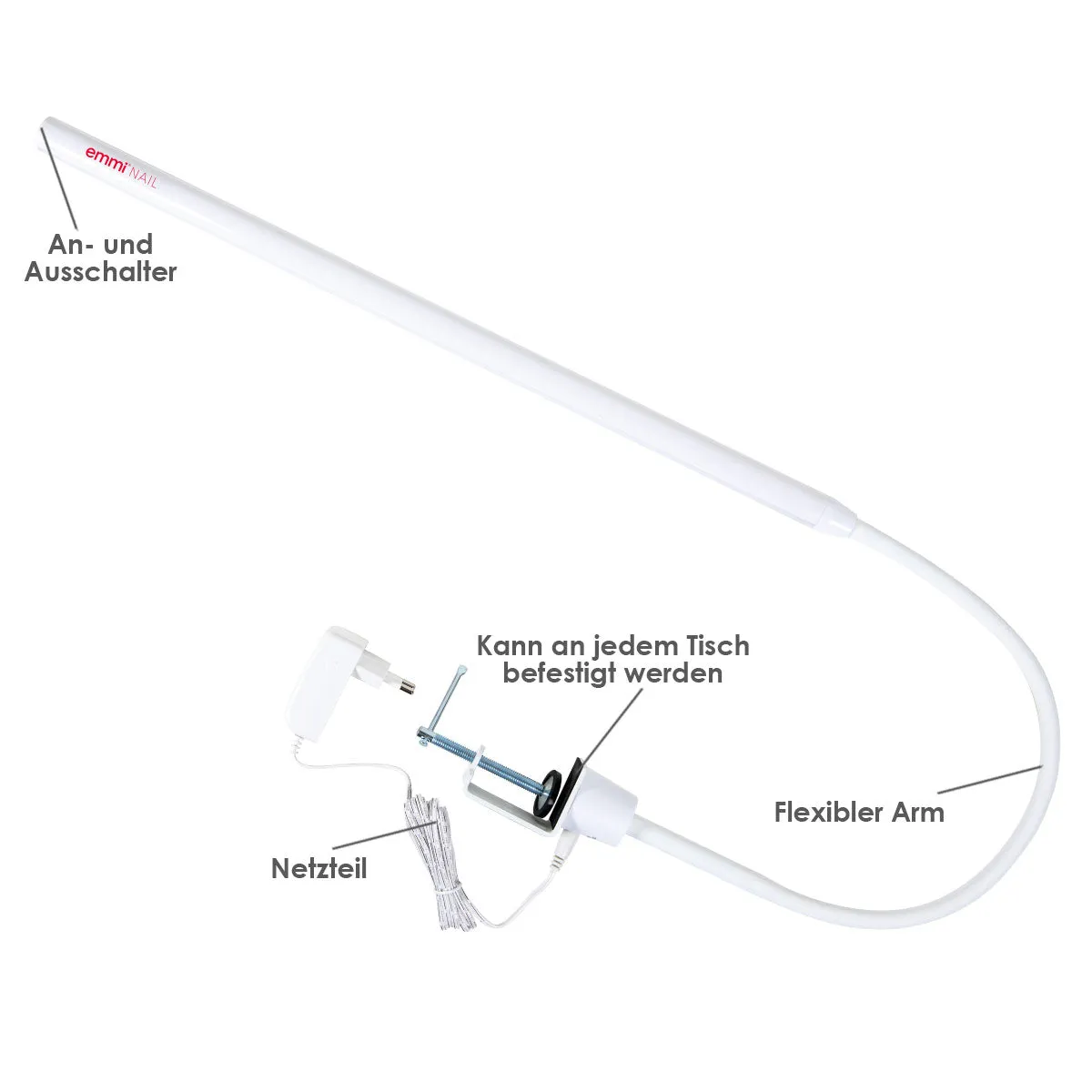 Emmi-Nail Flexi LED 2.0 bordlampe hvid
