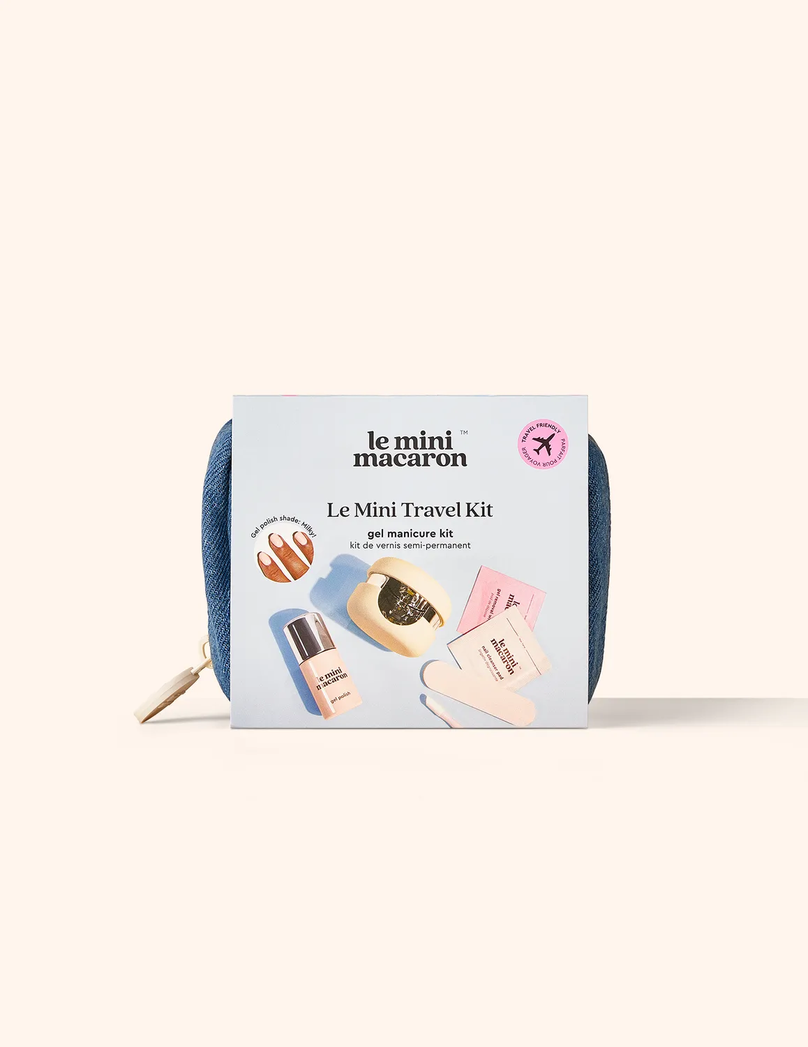 Le Mini Macaron Le Mini Travel gel manicure kit med lampe Milky