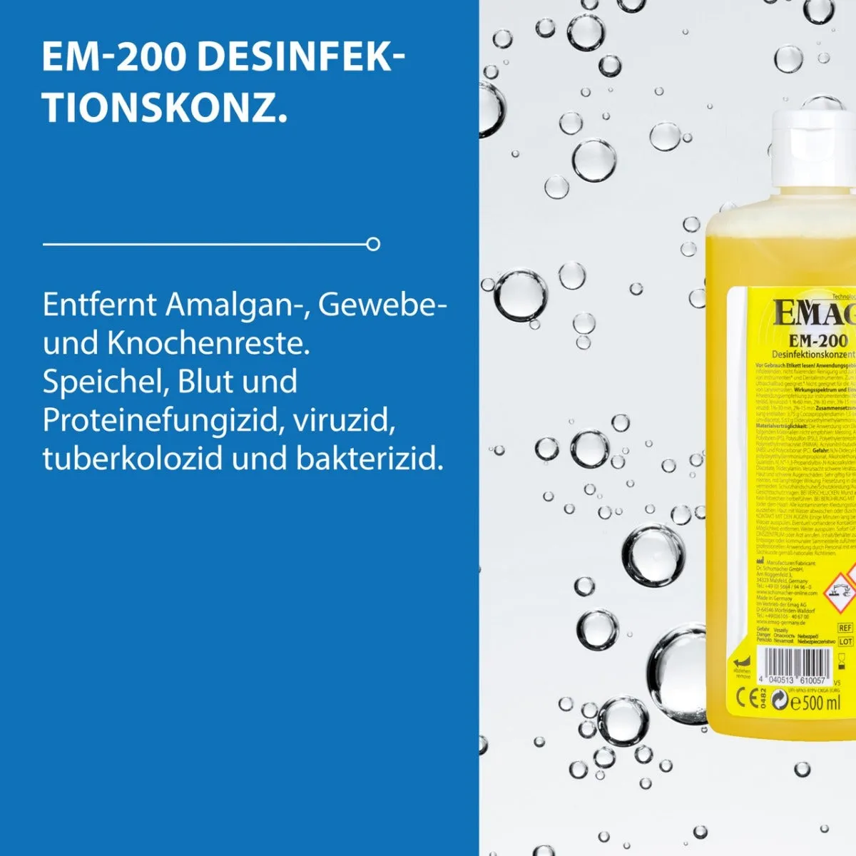 Emmi-Nail EM-200 desinfektionskoncentrat 500 ml til ultralydsbad