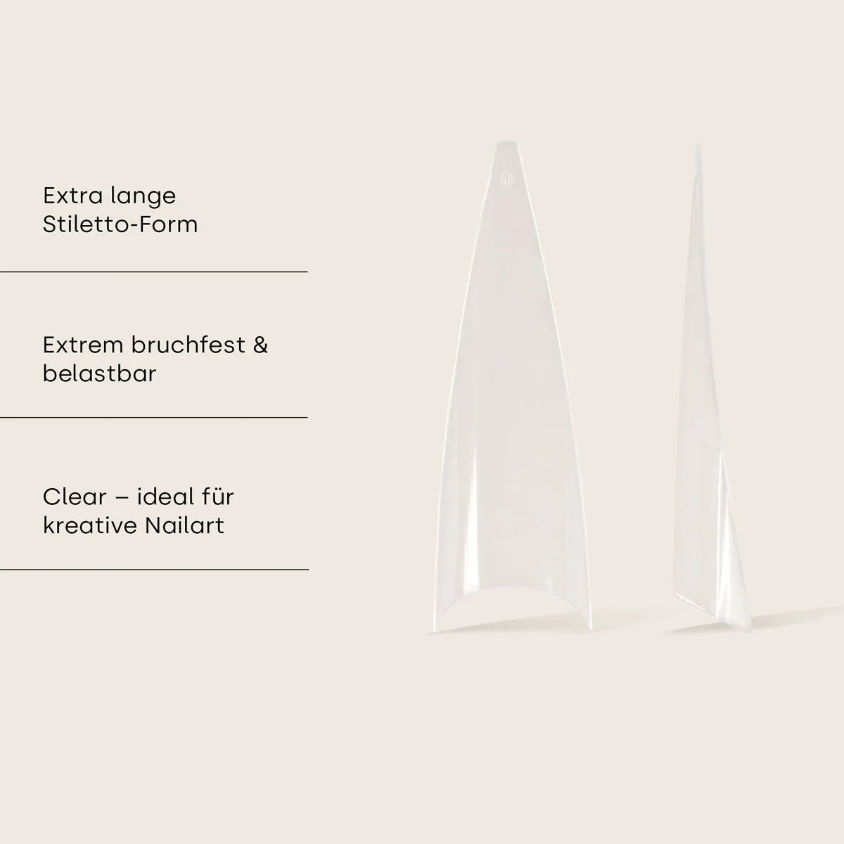 Emmi-Nail Stiletto Long tipæske 100 stk stabil