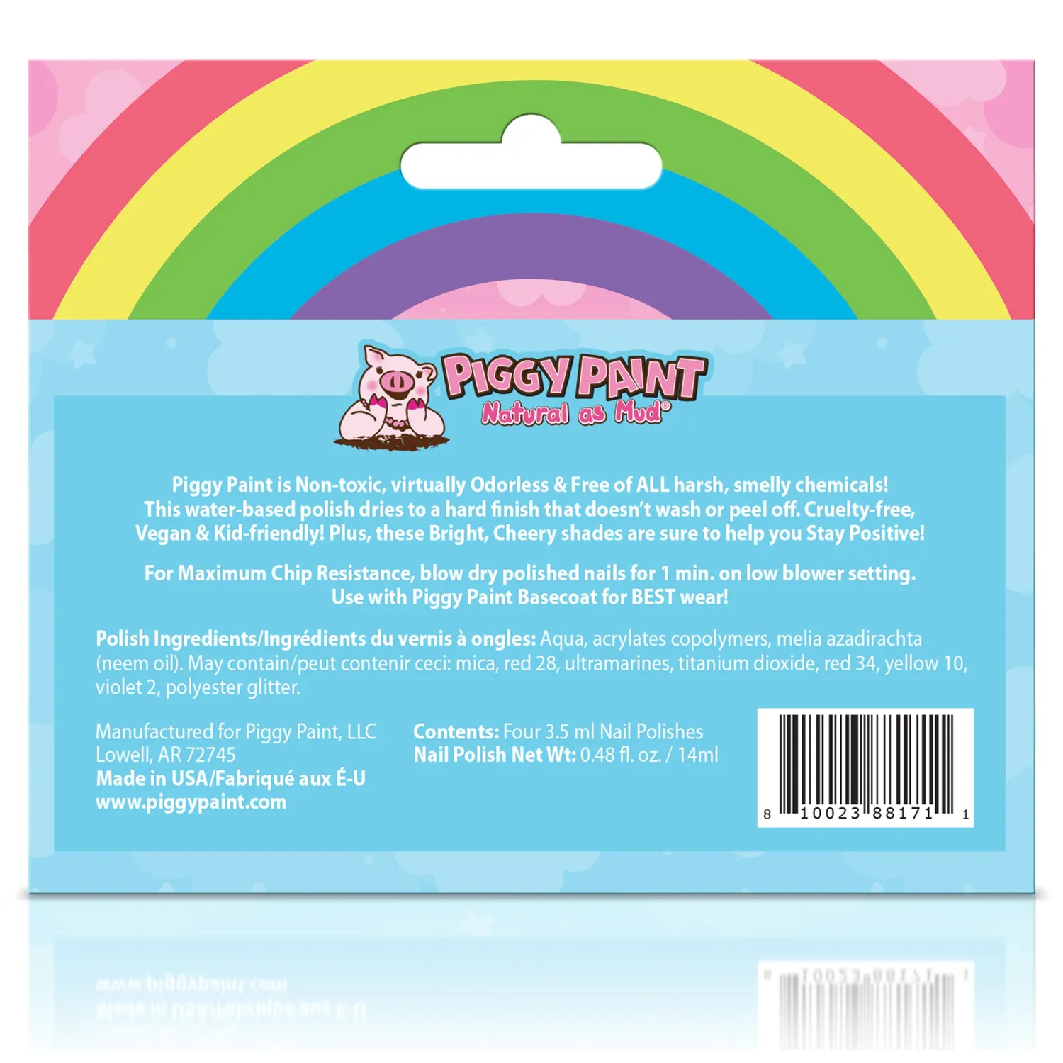 Piggy Paint Rainbow 4 Polish Box Set børneneglelak mini