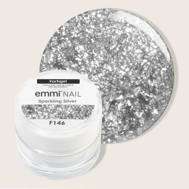 Emmi-Nail Farbgel Sparkling Silver F146 glittergel 5ml