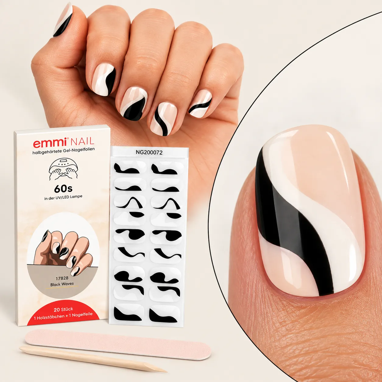 Emmi-Nail Gel Nagelfolien wraps 20 stk