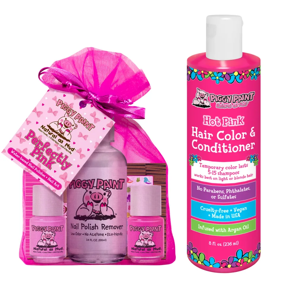 Piggy Paint I Love Pink Bundle neglelak hårfarve lyserød