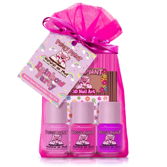 Piggy Paint Rainbow Party neglelak sæt 3 stk vandbaseret