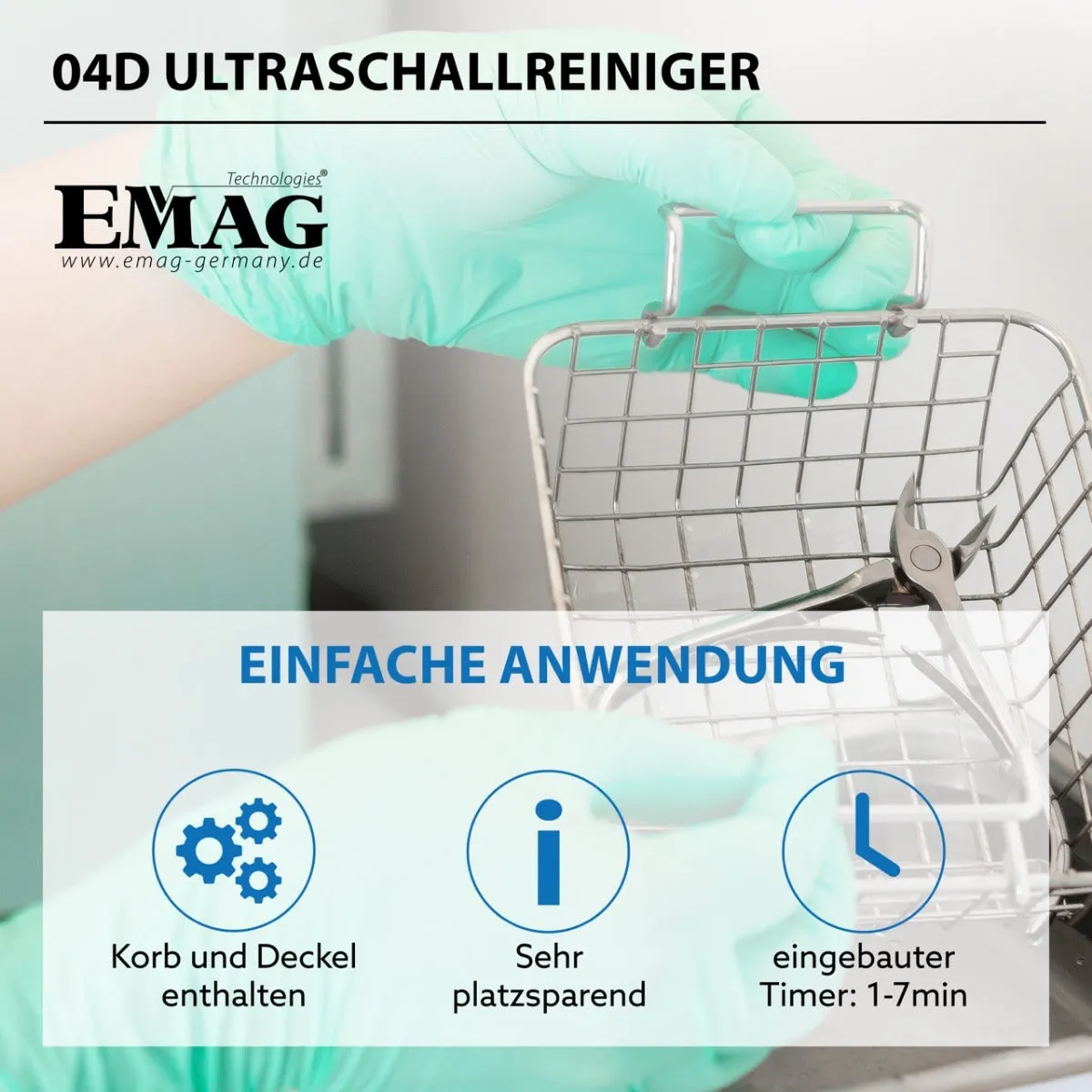 Emmi-Nail Emmi-04D ultralydsrenser 0,6 liter med timer