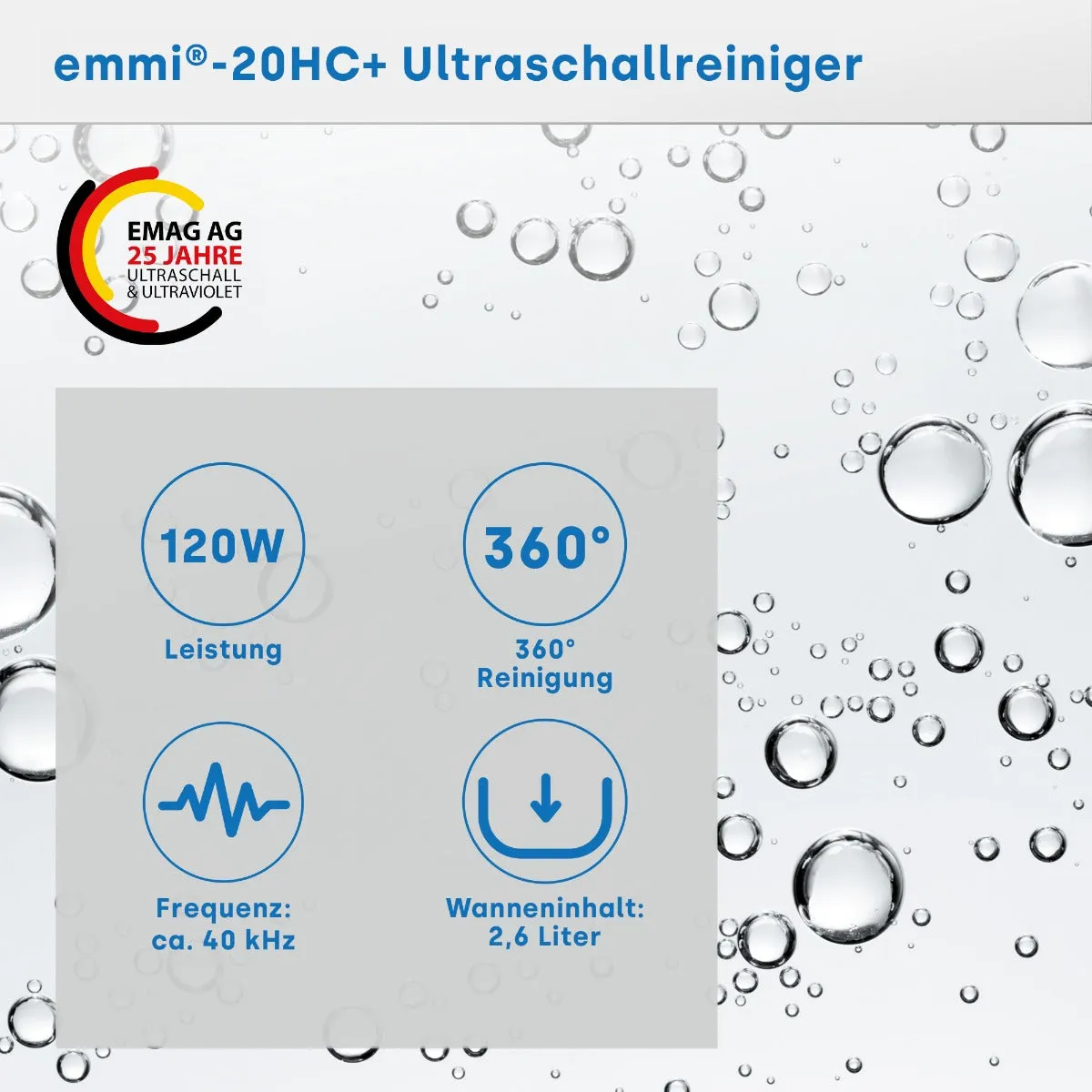 Emmi-Nail Emmi-20 HC Plus ultralydsrenser 2 L stål