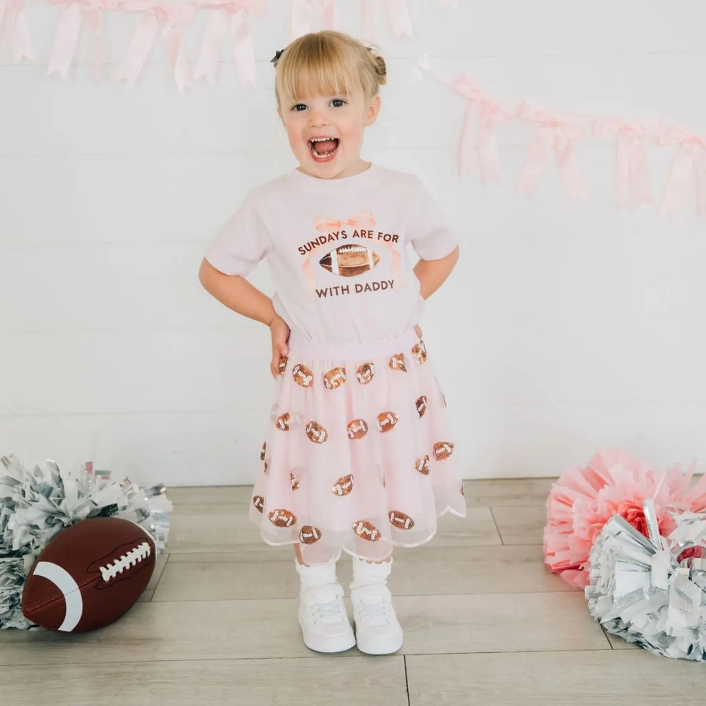 Piggy Paint Game Day Glitter Bow Clip Set hårespænder football 2 stk.