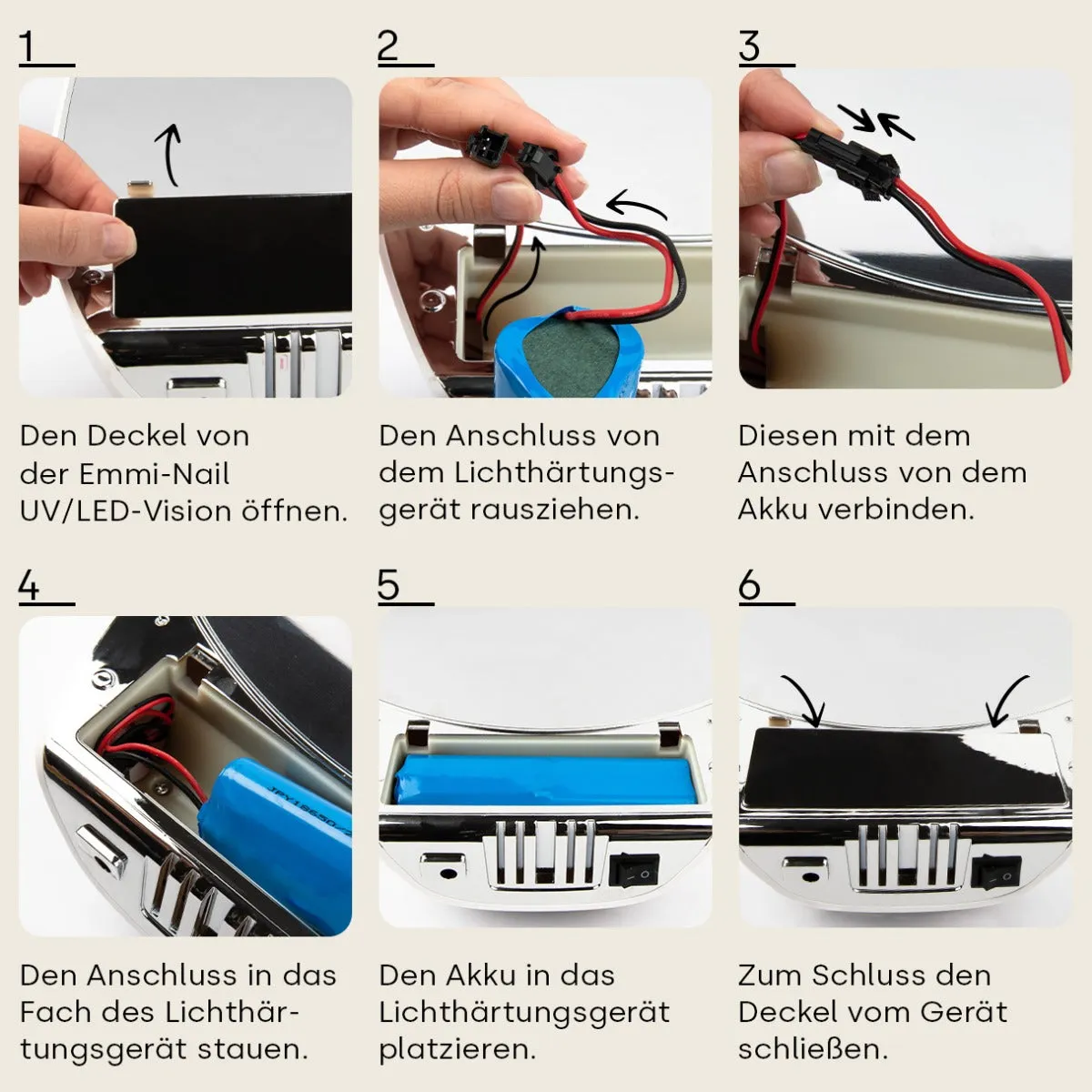 Emmi-Nail Vision akku 11,1V til UV LED lampe
