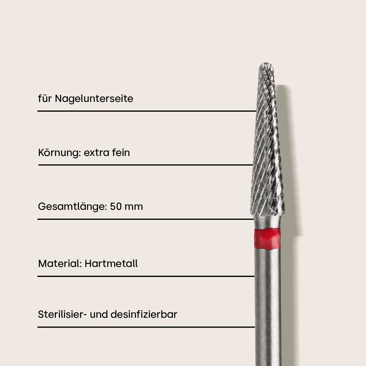 Emmi-Nail hårdmetalbit kegleform ekstra fin neglefræserbit